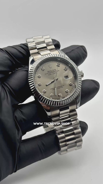 ROLEX DATEJUST SILVER AND GRISS
