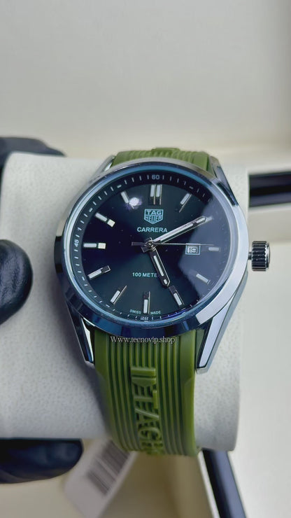 TAG CARRERA GREEN SILICONA