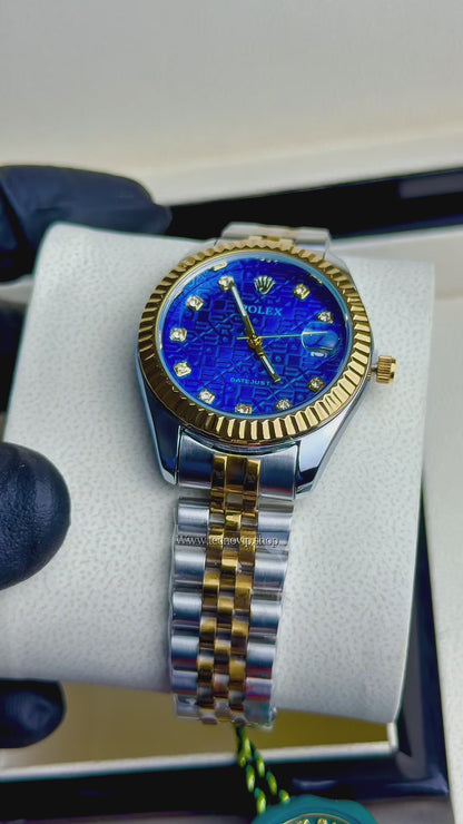 ROLEX PRESIDENCIAL BLUE COMBIBADO ESTRIADO (MUJER)