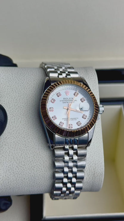 ROLEX PRESIDENCIAL SILVER AND GOLD ROSE WHITE    (MUJER)