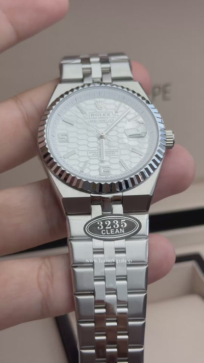 ROLEX LAND DWELLER SILVER AND WHITE  AAA+ (OPCIÓN A FULL SET)