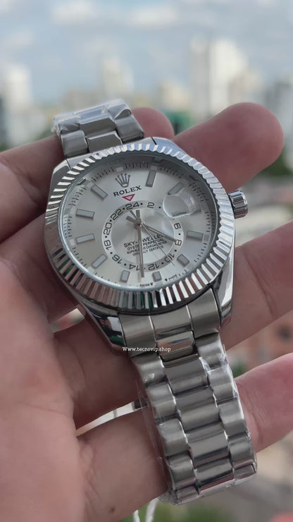 ROLEX SKY DWELLER SILVER AND WHITE SEMIAUTOMÁTICO