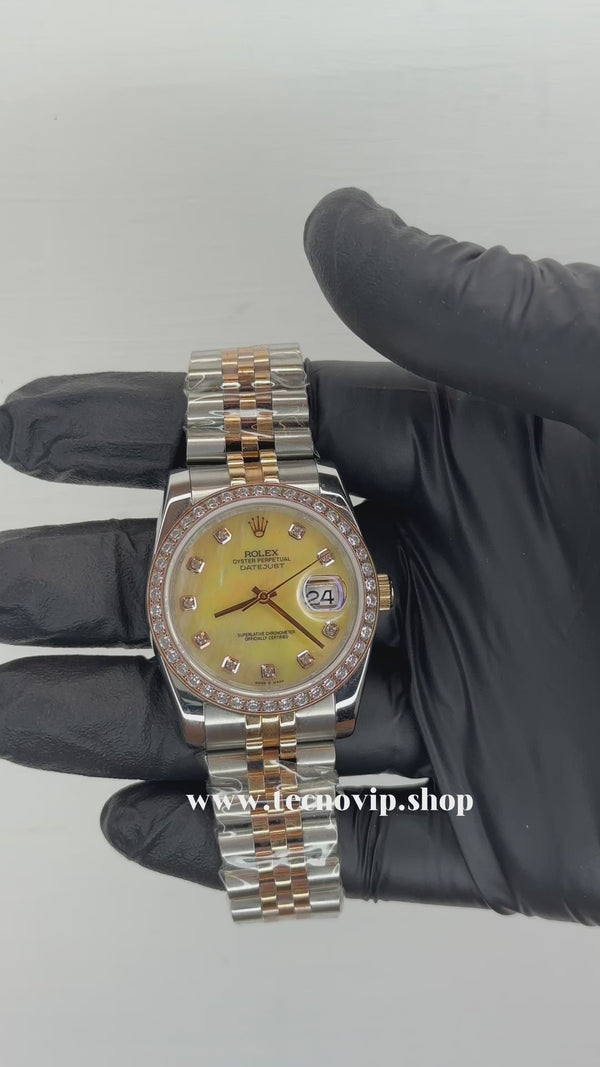 ROLEX DATE JUST STONE YELLOW AAA(MUJER)