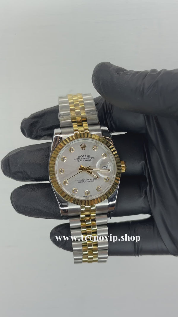 ROLEX DATE JUST WHITE COMBINADO AAA(MUJER)