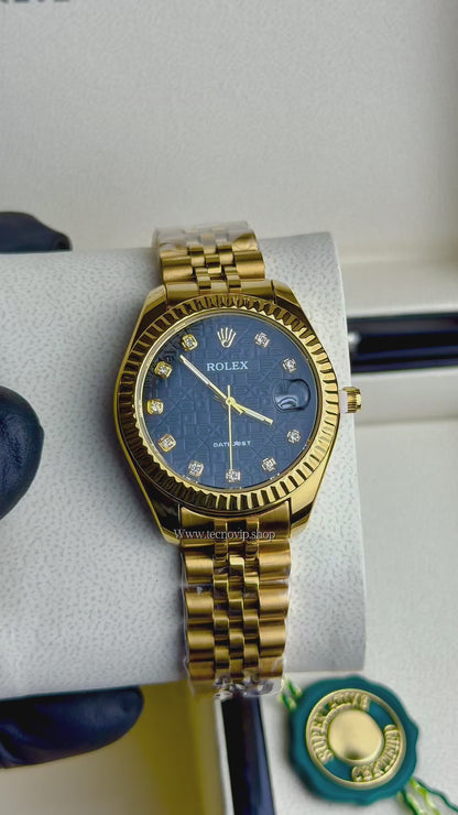 ROLEX PRESIDENCIAL GOLD AND BLACK ESTRIADO  (MUJER)