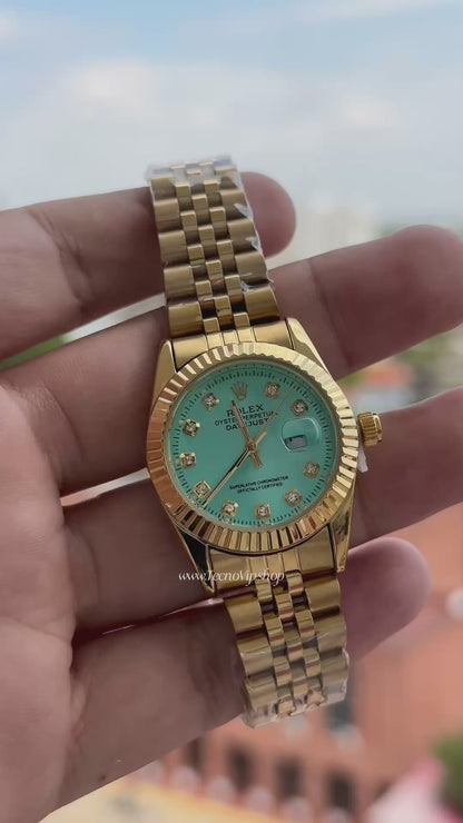 ROLEX PRESIDENCIAL GOLD AND SKYBLUE (MUJER)