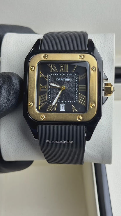 CARTIER SANTOS 100  BLACK GOLD BLACK