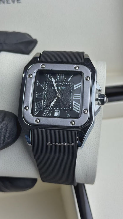 CARTIER SANTOS 100 BLACK SILVER BLACK