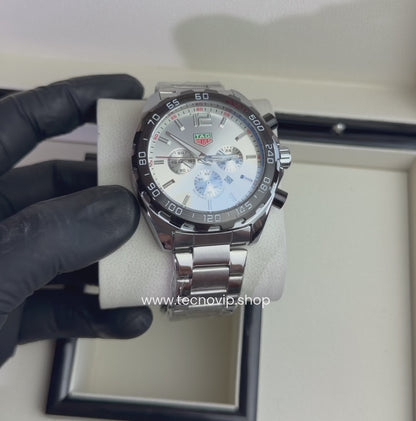 TAG Heuer Formula 1 Chronograph Indy 500 Silver and White Black