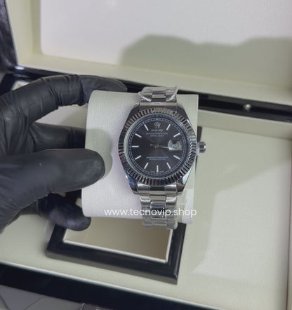 ROLEX DATEJUST SILVER AND BLACK SEMIAUTOMÁTICO