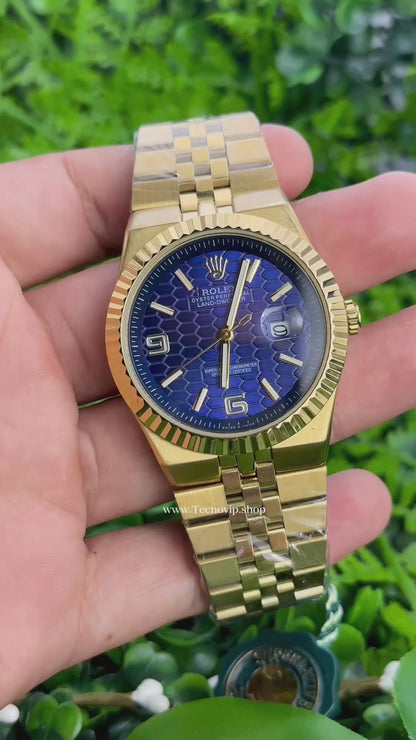 ROLEX LAND DWELLER GOLD AND BLUE SEMIAUTOMÁTICO