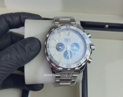 TAG Heuer Formula 1 Chronograph Indy 500 Silver and White