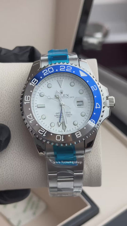 ROLEX GMT-MÁSTER WHITE SILVER/BLUE