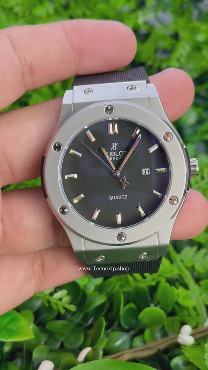 HUBLOT SILVER AND BLACK