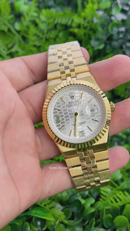 ROLEX LAND DWELLER GOLD AND WHITE SEMIAUTOMÁTICO