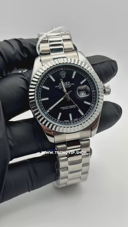 ROLEX DATEJUST SILVER AND BLACK SEMIAUTOMÁTICO
