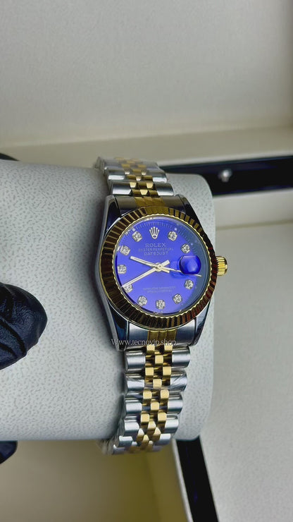 ROLEX PRESIDENCIAL BLUE COMBINADO   (MUJER)