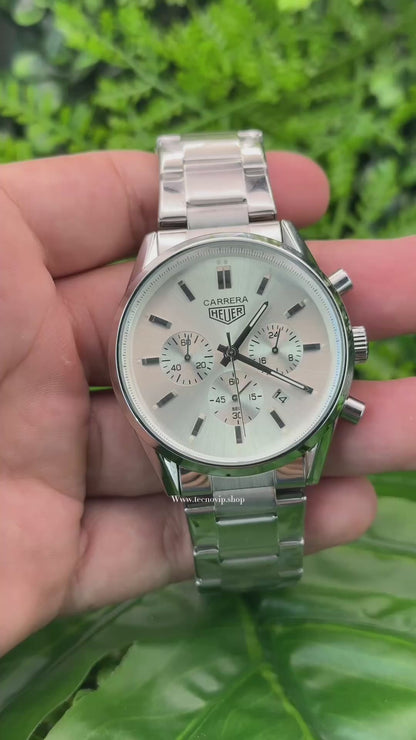 TAG CARRERA SILVER AND WHITE