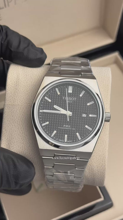 TISSOT PRX SILVER AND BLACK SEMIAUTOMÁTICO