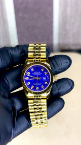 ROLEX GIRL  GOLD AND BLUE